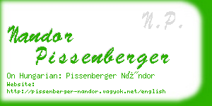 nandor pissenberger business card